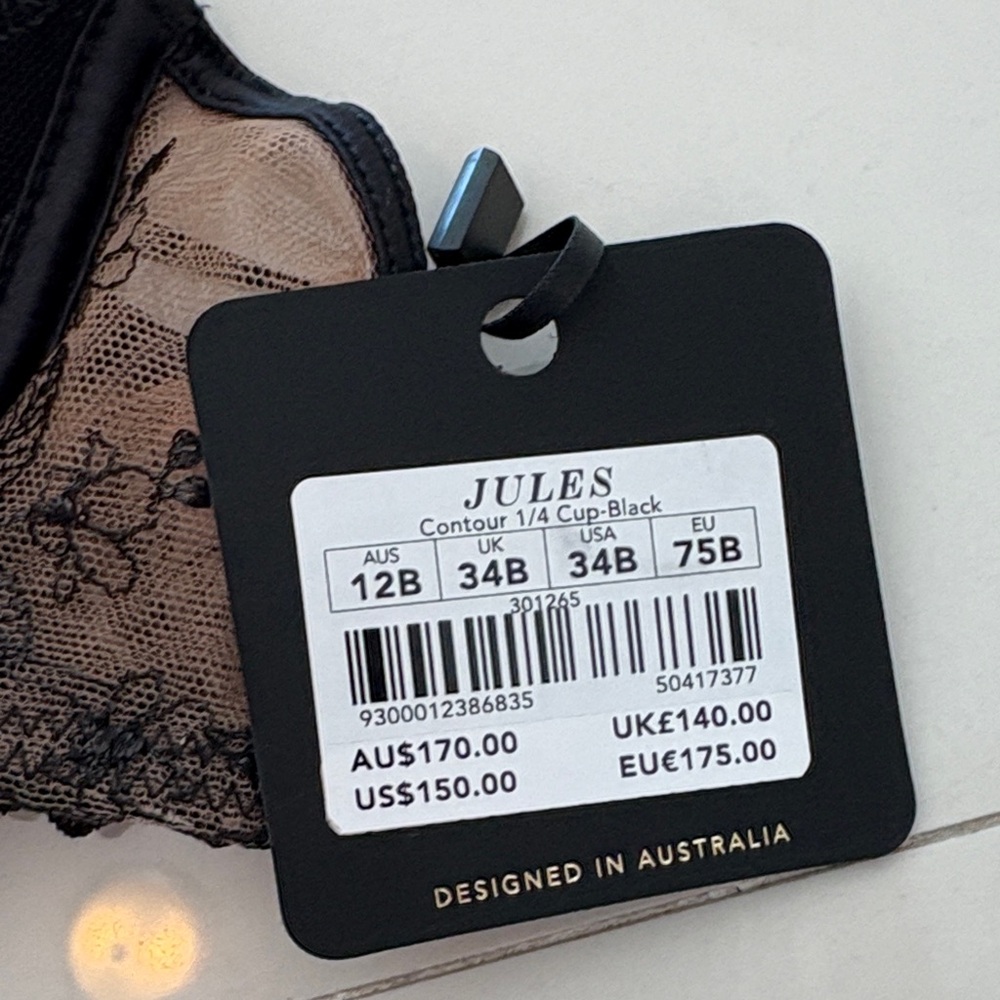 Honey Birdette Jules Black bra NWT - Picture 2 of 3